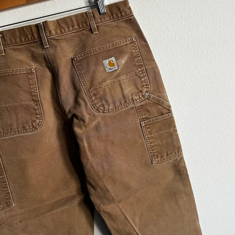 Carhartt B01 BRN brown double knee work wear carpenter pants
